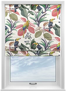 Parakeet Faux Silk, Fruit Punch - Motorised Roman Blind